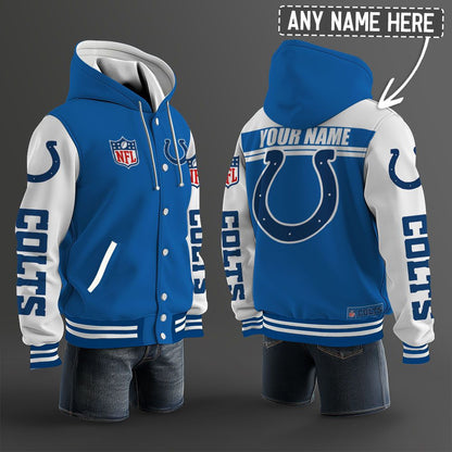 Indianapolis Colts Hooded Letterman Jacket Custom Name Brdct3da140