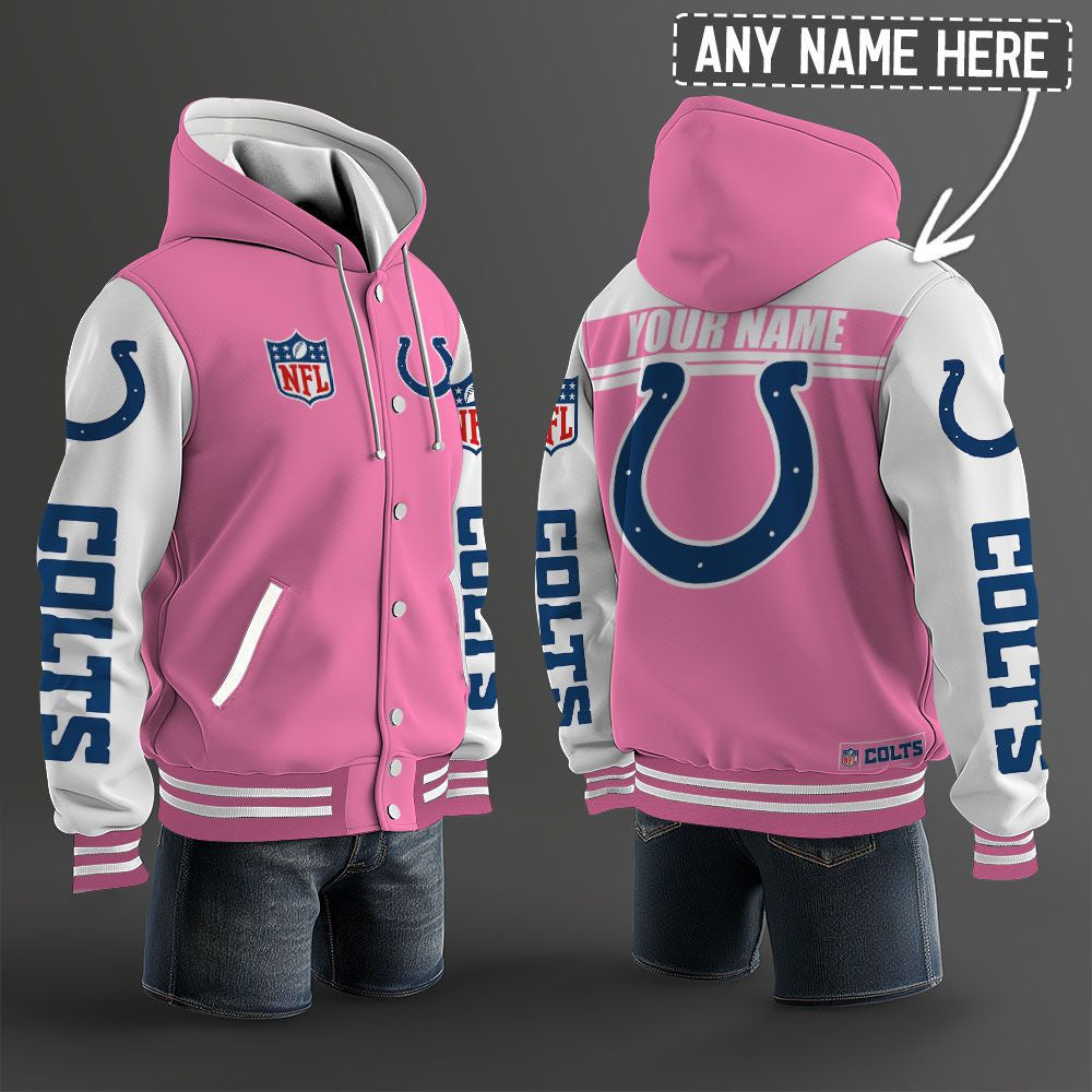 Indianapolis Colts Hooded Letterman Jacket Custom Name Brdct3da140