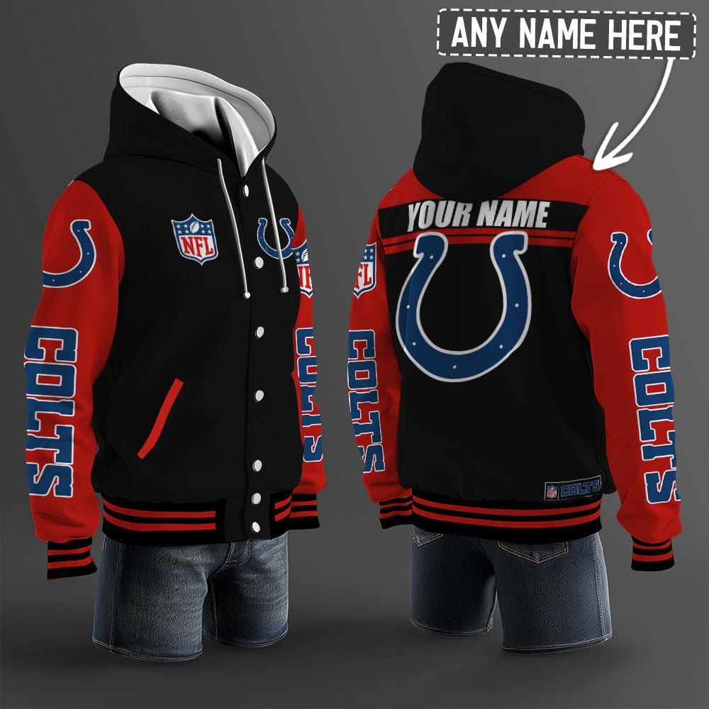 Indianapolis Colts Hooded Letterman Jacket Custom Name Brdct3da140