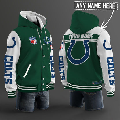 Indianapolis Colts Hooded Letterman Jacket Custom Name Brdct3da140