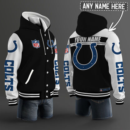 Indianapolis Colts Hooded Letterman Jacket Custom Name Brdct3da140