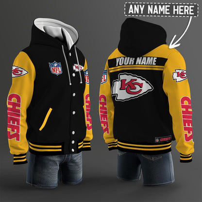 Kansas City Chiefs Hooded Letterman Jacket Custom Name Brdct3da160
