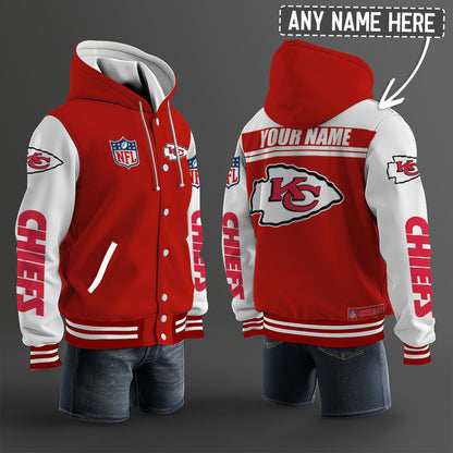 Kansas City Chiefs Hooded Letterman Jacket Custom Name Brdct3da160