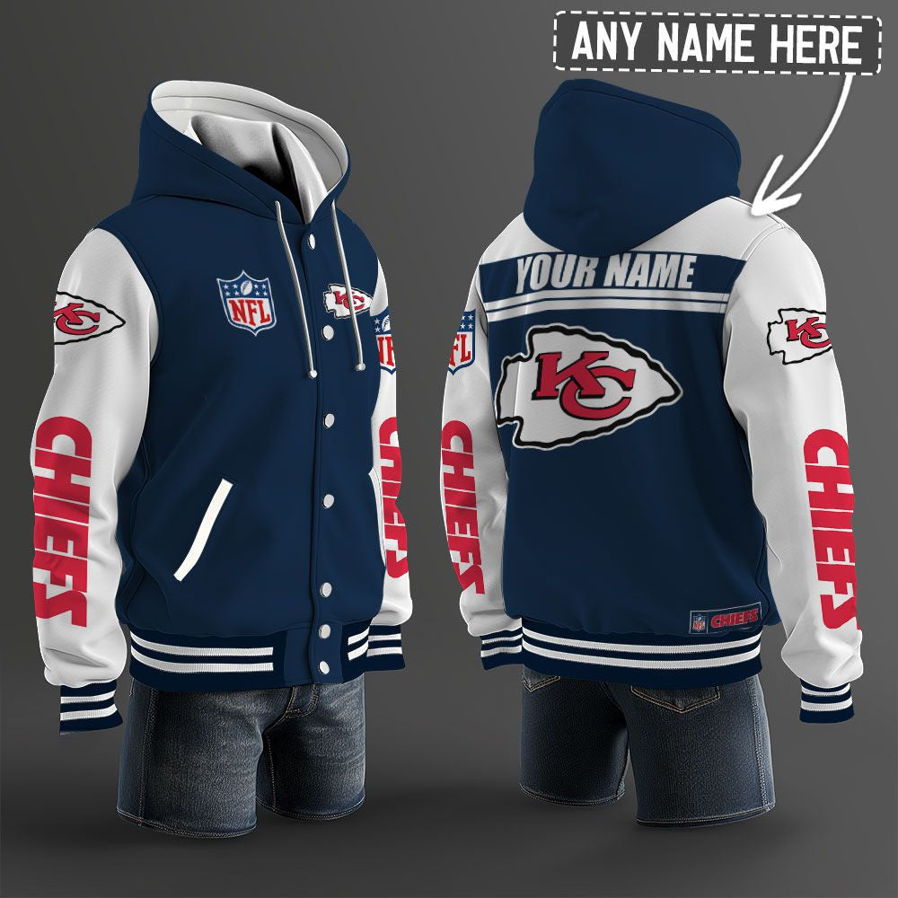 Kansas City Chiefs Hooded Letterman Jacket Custom Name Brdct3da160