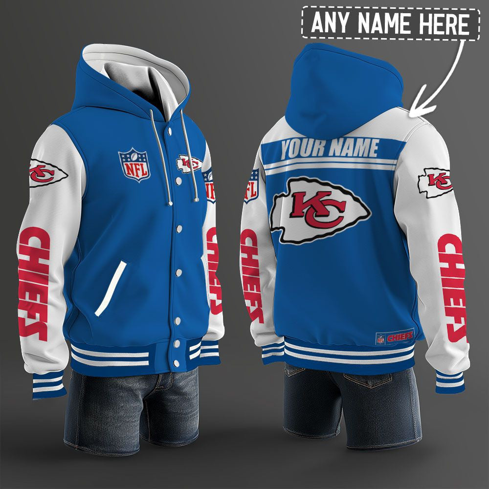 Kansas City Chiefs Hooded Letterman Jacket Custom Name Brdct3da160