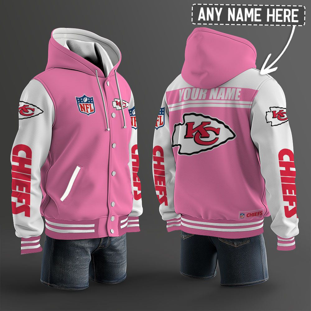 Kansas City Chiefs Hooded Letterman Jacket Custom Name Brdct3da160