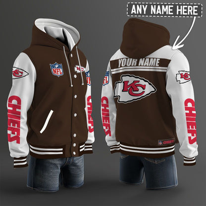 Kansas City Chiefs Hooded Letterman Jacket Custom Name Brdct3da160