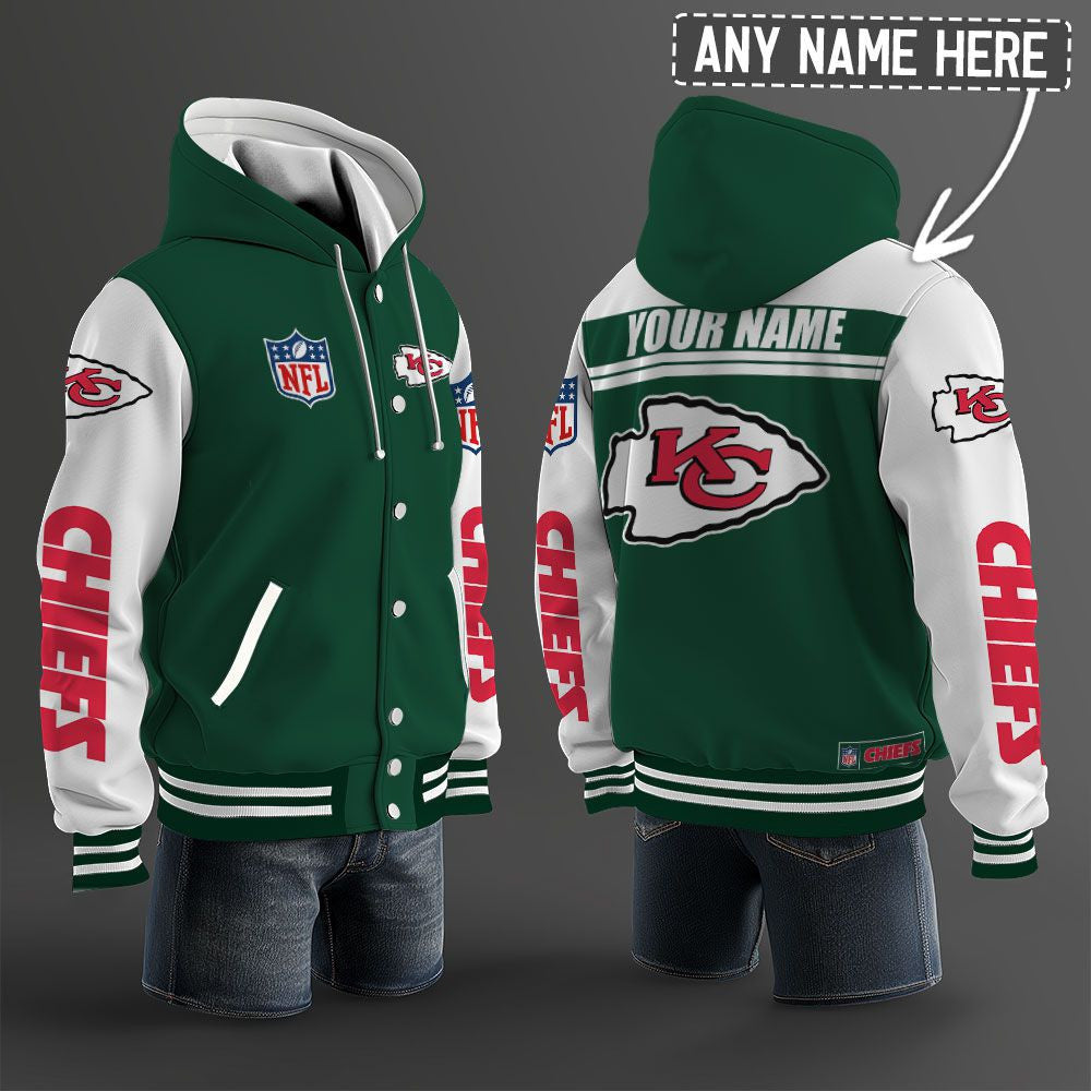 Kansas City Chiefs Hooded Letterman Jacket Custom Name Brdct3da160