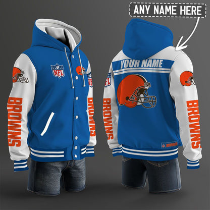 Cleveland Browns Hooded Letterman Jacket Custom Name Brdct3da0805