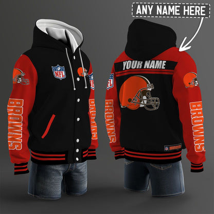 Cleveland Browns Hooded Letterman Jacket Custom Name Brdct3da0805