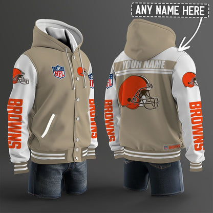 Cleveland Browns Hooded Letterman Jacket Custom Name Brdct3da0805