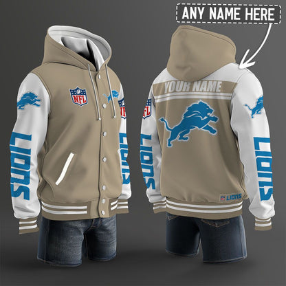 Detroit Lions Hooded Letterman Jacket Custom Name Brdct3da1105