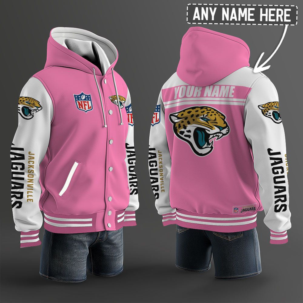 Jacksonville Jaguars Hooded Letterman Jacket Custom Name Brdct3da1