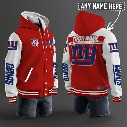 New York Giants Hooded Letterman Jacket Custom Name Brdct3da2305