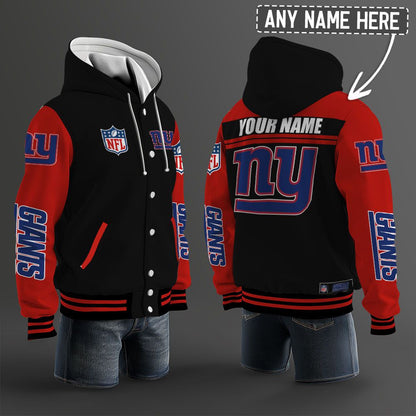 New York Giants Hooded Letterman Jacket Custom Name Brdct3da2305