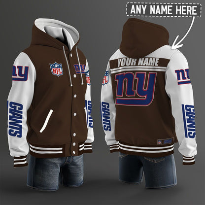 New York Giants Hooded Letterman Jacket Custom Name Brdct3da2305