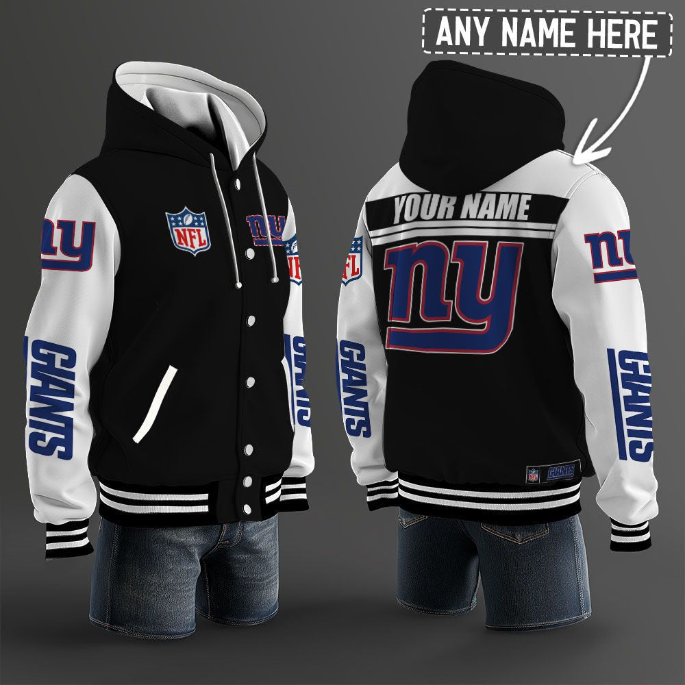 New York Giants Hooded Letterman Jacket Custom Name Brdct3da2305