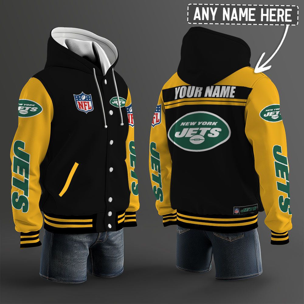 New York Jets Hooded Letterman Jacket Custom Name Brdct3da2405