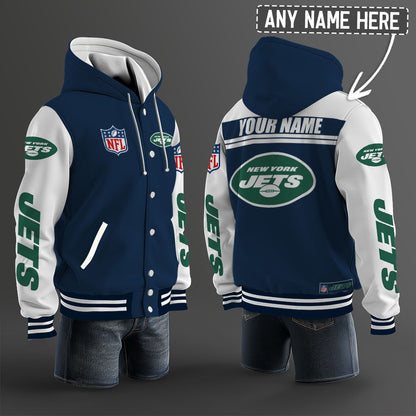 New York Jets Hooded Letterman Jacket Custom Name Brdct3da2405