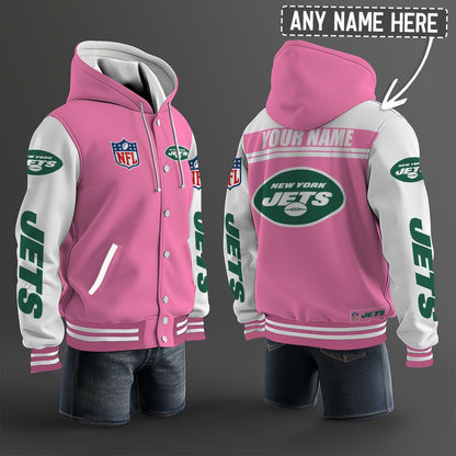 New York Jets Hooded Letterman Jacket Custom Name Brdct3da2405