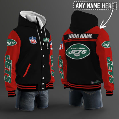 New York Jets Hooded Letterman Jacket Custom Name Brdct3da2405