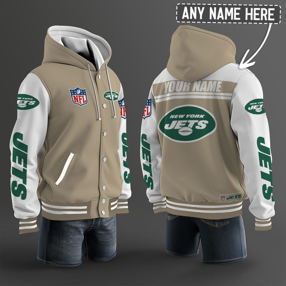 New York Jets Hooded Letterman Jacket Custom Name Brdct3da2405
