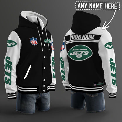 New York Jets Hooded Letterman Jacket Custom Name Brdct3da2405