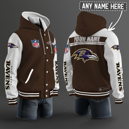 Baltimore Ravens Hooded Letterman Jacket Custom Name Brdct3da0305