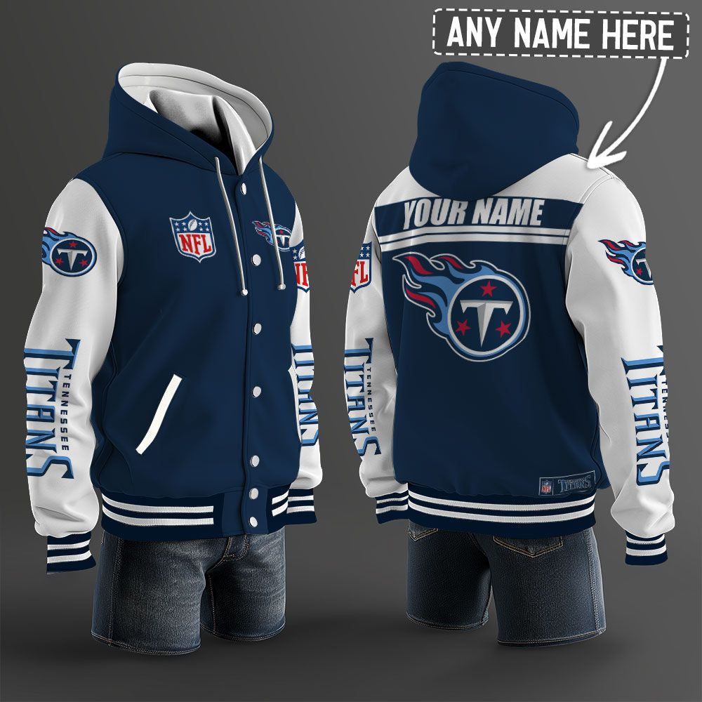 Tennessee Titans Hooded Letterman Jacket Custom Name Brdct3da3105