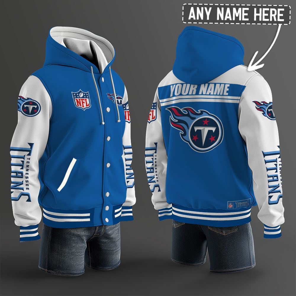 Tennessee Titans Hooded Letterman Jacket Custom Name Brdct3da3105