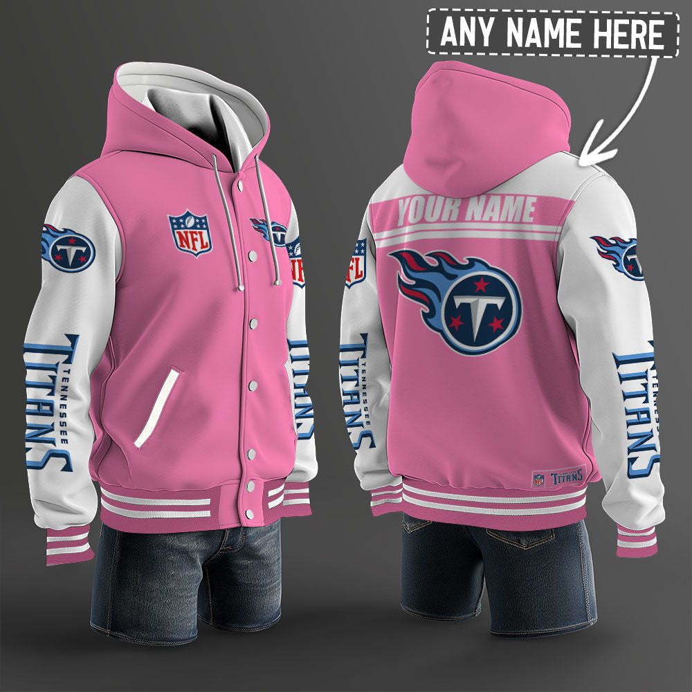 Tennessee Titans Hooded Letterman Jacket Custom Name Brdct3da3105