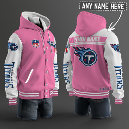 Tennessee Titans Hooded Letterman Jacket Custom Name Brdct3da3105