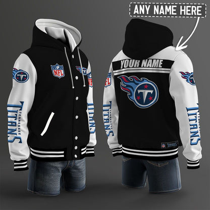 Tennessee Titans Hooded Letterman Jacket Custom Name Brdct3da3105