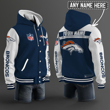 Denver Broncos Hooded Letterman Jacket Custom Name Brdct3da1005