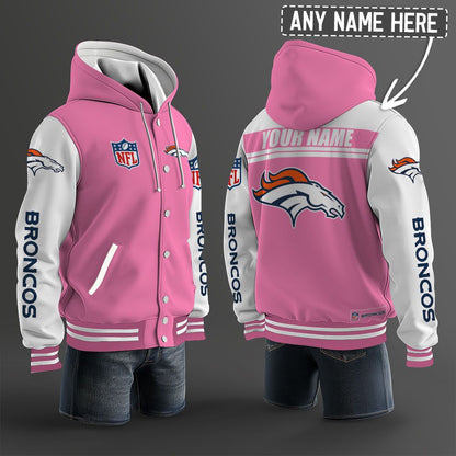 Denver Broncos Hooded Letterman Jacket Custom Name Brdct3da1005