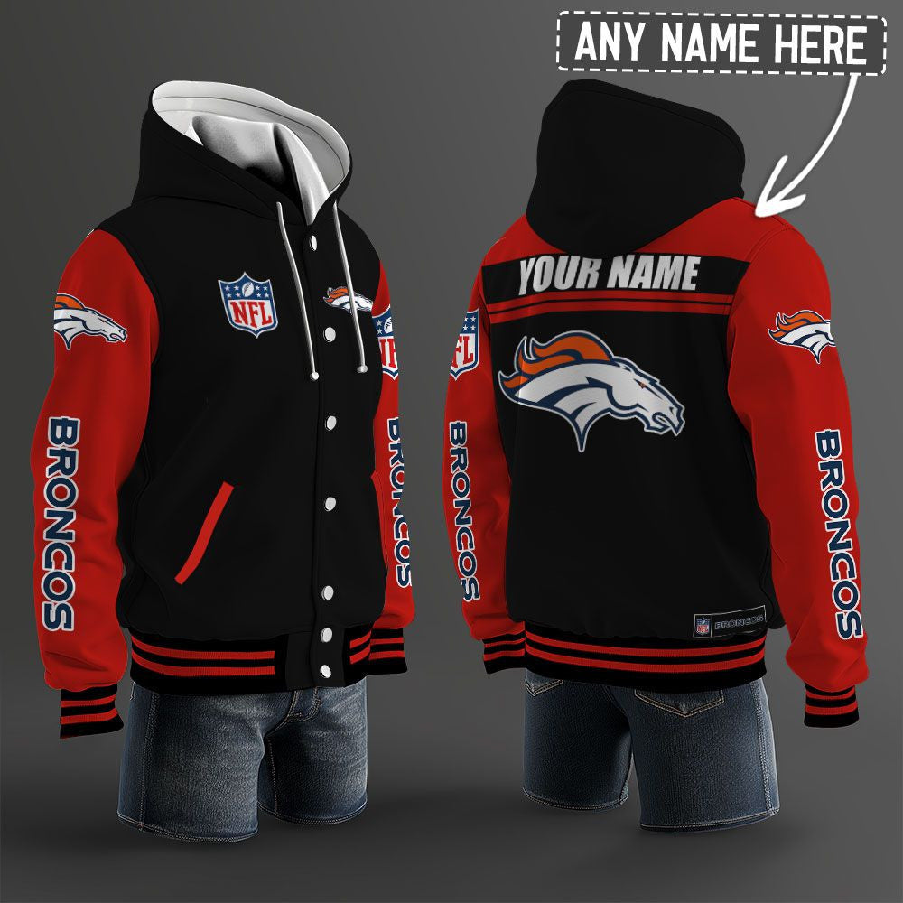 Denver Broncos Hooded Letterman Jacket Custom Name Brdct3da1005