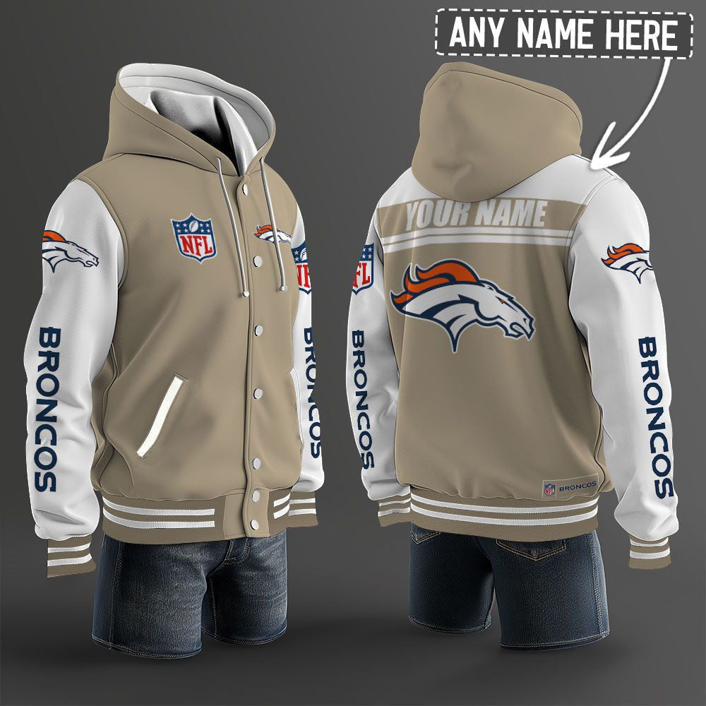 Denver Broncos Hooded Letterman Jacket Custom Name Brdct3da1005