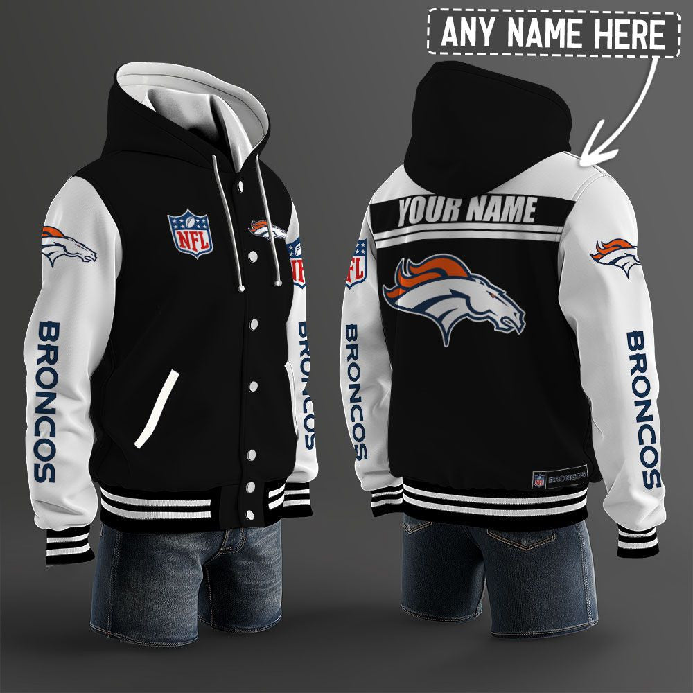 Denver Broncos Hooded Letterman Jacket Custom Name Brdct3da1005