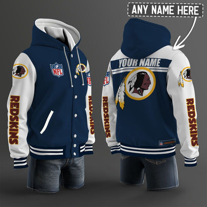 Washington Football Team Hooded Letterman Jacket Custom Name Brdct3da3305