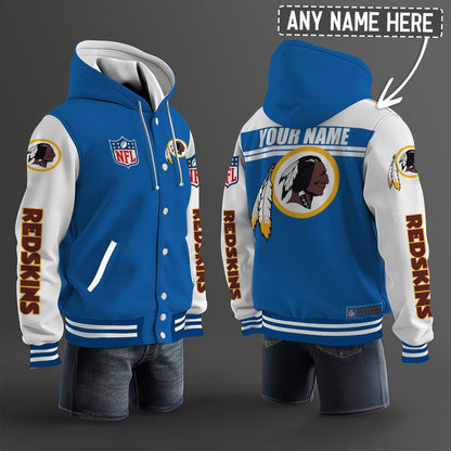 Washington Football Team Hooded Letterman Jacket Custom Name Brdct3da3305