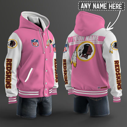 Washington Football Team Hooded Letterman Jacket Custom Name Brdct3da3305