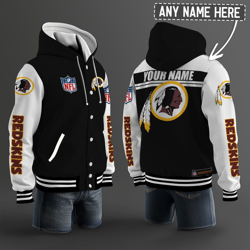 Washington Football Team Hooded Letterman Jacket Custom Name Brdct3da3305