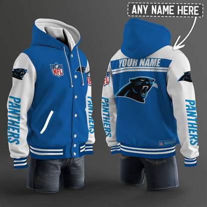 Carolina Panthers Hooded Letterman Jacket Custom Name Brdct3da0505