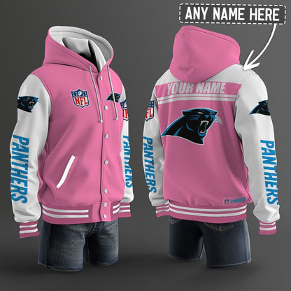 Carolina Panthers Hooded Letterman Jacket Custom Name Brdct3da0505