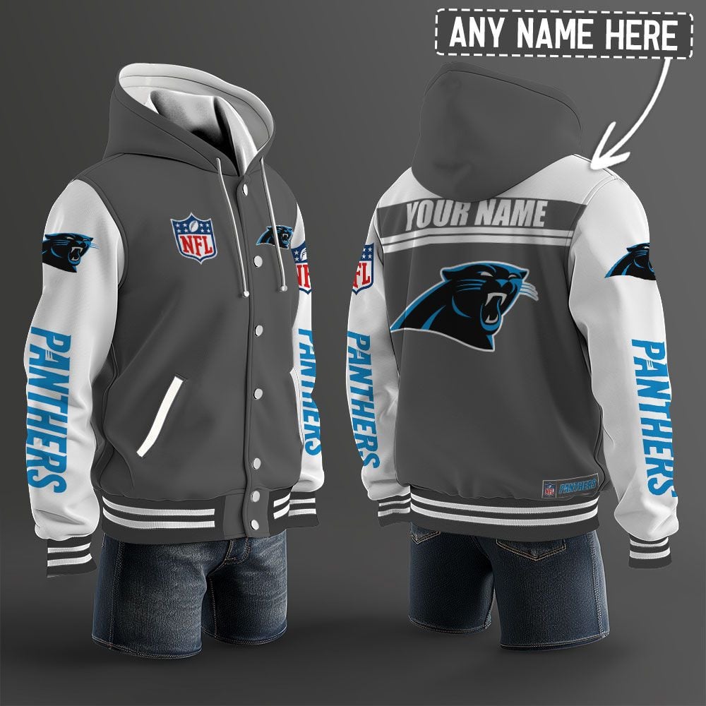 Carolina Panthers Hooded Letterman Jacket Custom Name Brdct3da0505