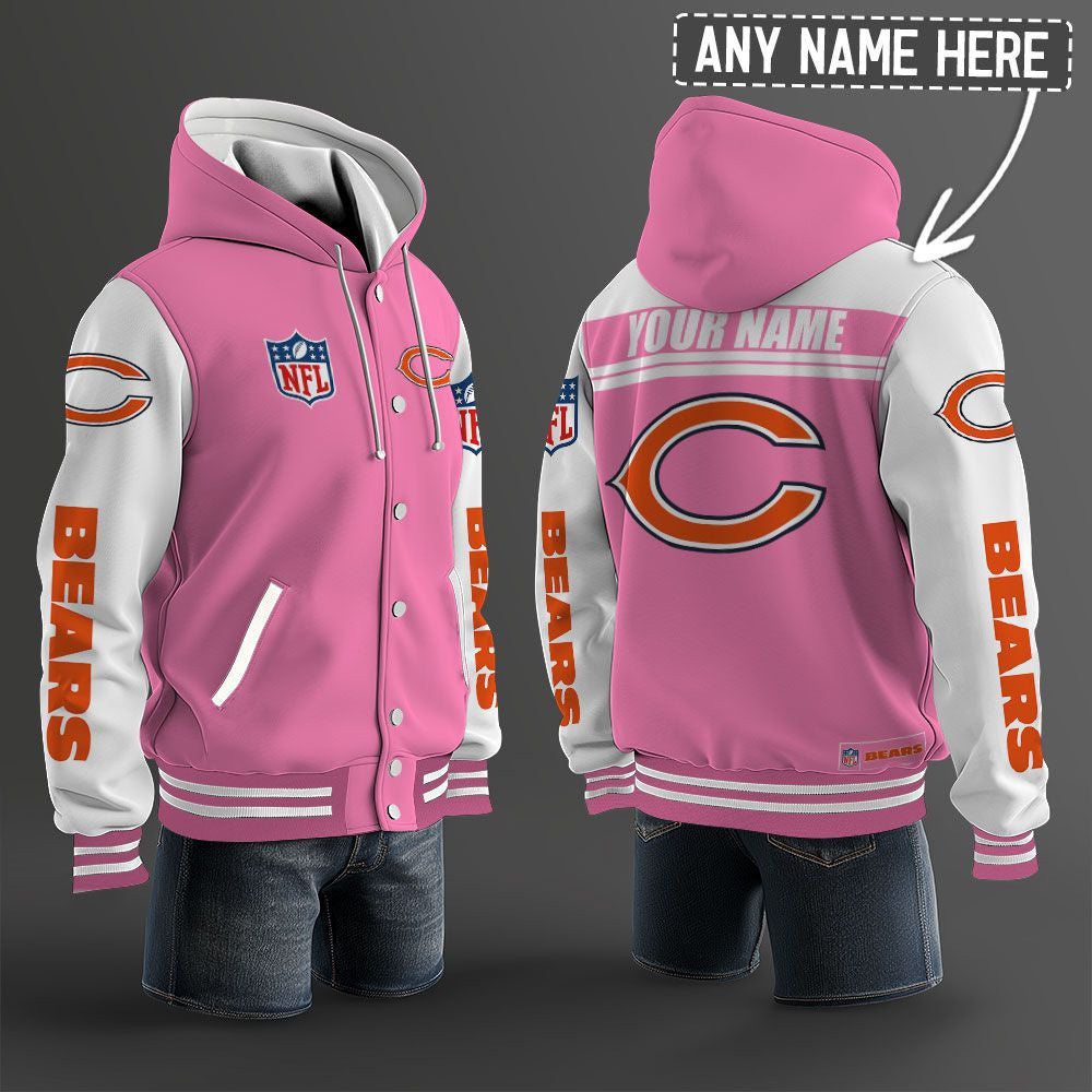 Chicago Bears Hooded Letterman Jacket Custom Name Brdct3da0605