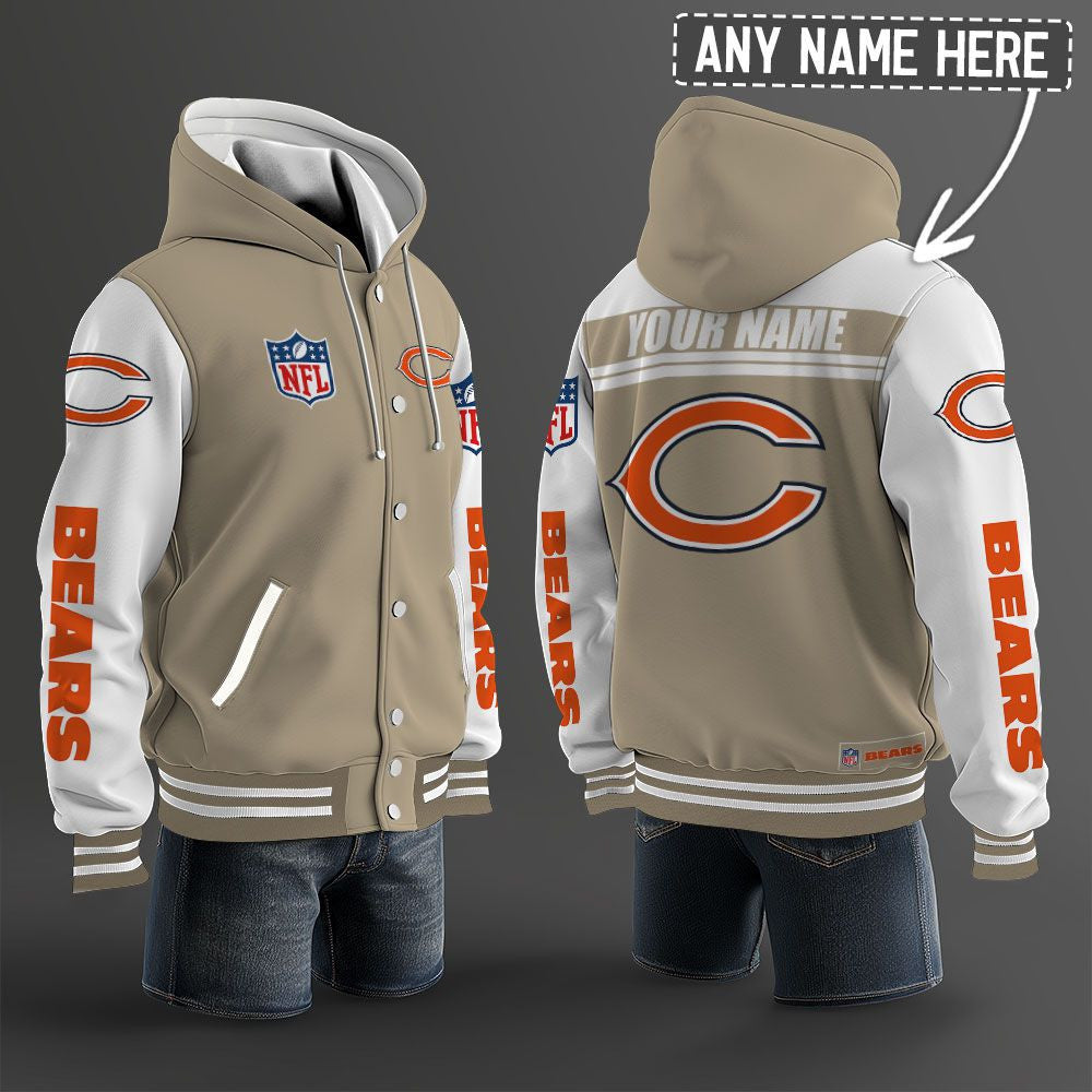 Chicago Bears Hooded Letterman Jacket Custom Name Brdct3da0605