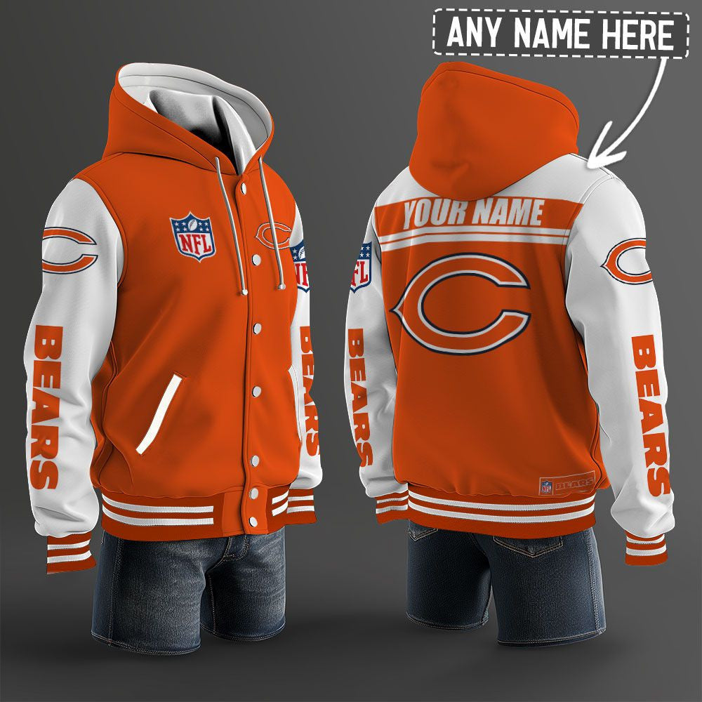 Chicago Bears Hooded Letterman Jacket Custom Name Brdct3da0605