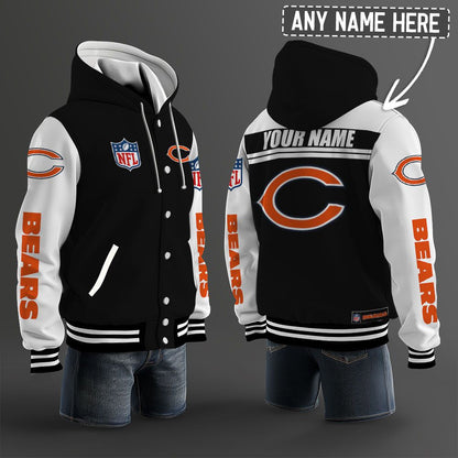 Chicago Bears Hooded Letterman Jacket Custom Name Brdct3da0605