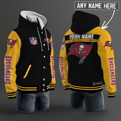 Tampa Bay Buccaneers Hooded Letterman Jacket Custom Name Brdct3da3005